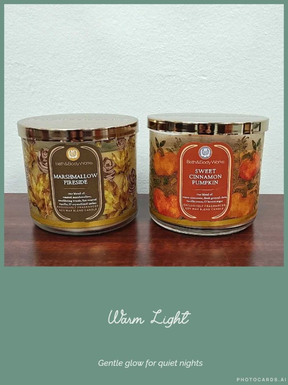 Bath & Body Works MARSHMALLOW FIRESIDE & SWEET CINNAMON PUMPKIN 3 Wick Candles